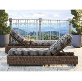 Kilimanjaro Black and Gray Outdoor 83" Chaise Lounge