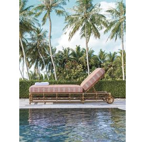 Sandpiper Bay Pink and White Outdoor 82" Chaise Lounge