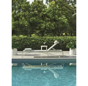 Sand Dune Brown Outdoor 31" Chaise with Pillow