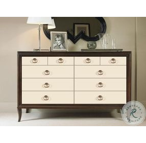 Tribeca American Walnut And Cream 8 Drawer Dresser