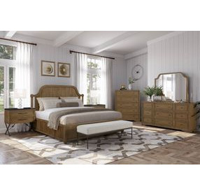 Magnolia Almond and Black 2 Drawer Nightstand with USB Charging