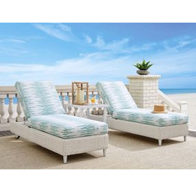 Ocean Breeze Promenade Blue and White Outdoor 82" Chaise