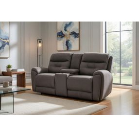 Point Break Telluride Stone Power Reclining 90" Sofa with Power Headrest and Lumbar