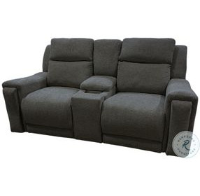 The Boss Rockport Granite Power Reclining 81" Console Loveseat with Power Headrest and Lumbar
