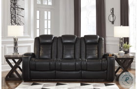 Party Time Midnight Power Reclining Sofa with Adjustable Headrest