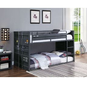 Cargo Gunmetal Twin Over Twin Bunk Bed