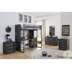 Cargo Gray Synthetic Leather and Gunmetal Chair