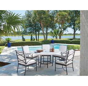 Pavlova Black and White Performance Fabric Outdoor Arm Chair