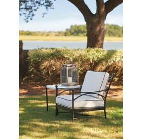 Pavlova Black and White Performance Fabric Upholstered Outdoor Lounge Chair