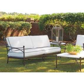 Pavlova Black and White Performance Fabric Outdoor 83" Sofa