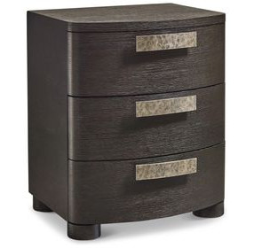 Geneve Robor and Ferrum 3 Drawer Small Nightstand with USB Charging