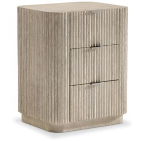Lucerne Alba and Graphite 3 Drawer Small Nightstand with USB Charging