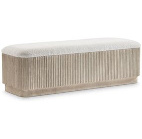 Lucerne Beige Performance Fabric Upholstered Accent Bench