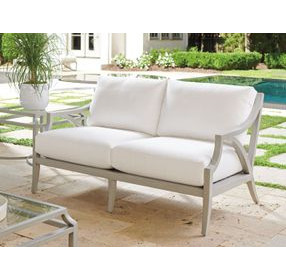 Silver Sands Beige Outdoor 60" Loveseat