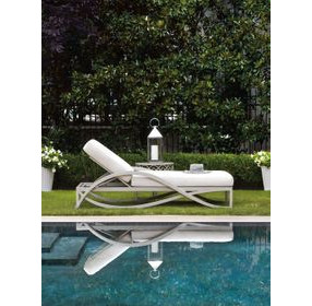 Silver Sands Beige Outdoor 82" Chaise Lounge