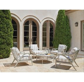 Silver Sands Gray Upholstered Outdoor Lounge Chair