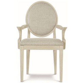 East Hampton Muted Gray Oval Back Arm Chair Set of 2
