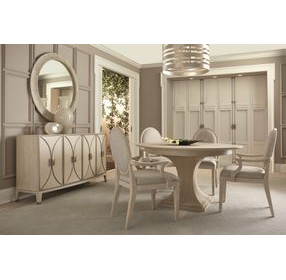 East Hampton Muted Gray Oval Back Arm Chair Set of 2