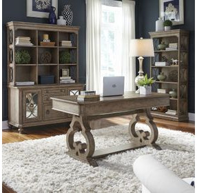 Simply Elegant Heathered Taupe 56" Credenza with Hutch