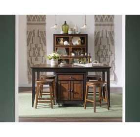 Fenmore Mocha and Distressed Cherry 72" Kitchen Island