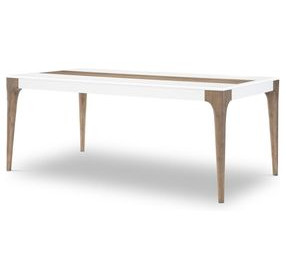 Melrose Cloud White and Desert Oak 74" Rectangular Dining Room Set