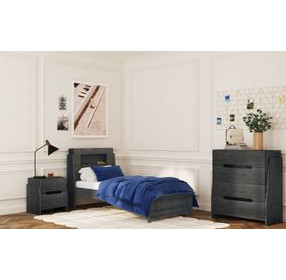 Darby Midnight Blue Youth Storage Panel Bedroom Set with USB Charging and LED