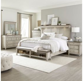 Ivy Hollow Weathered Linen and Dusty Taupe 9 Drawer Dresser with Mirror
