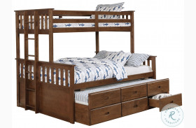 Atkin Weathered Walnut Twin XL Over Queen Bunk Bed