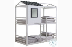 Belton White And Gray Twin Over Twin Bunk Bed