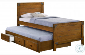 Granger Rustic Honey Twin Captains Platform Bed With Trundle