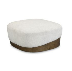 Domina Off White Upholstered Rectangular Ottoman