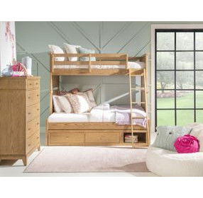 Todays Traditions Natural Hickory Twin Over Full Bunk Bed