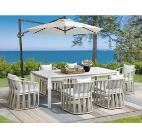 Alexa Outdoor Dining White Upholstered Outdoor Arm Chair Set of 2