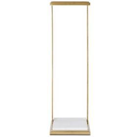 TA Originals Brass and White Rectangular Glass Top San Clemente II Accent Table