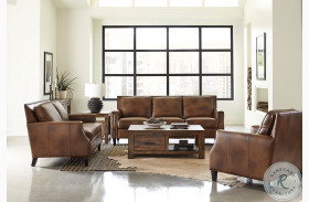 Leaton Brown Sugar Leather Living Room Set