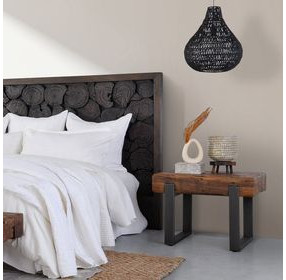 Duarte Rustic Brown and Gray Rectangular End Table