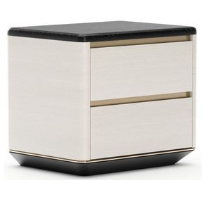 Madera Opal Ash and Walnut 2 Drawer Nightstand