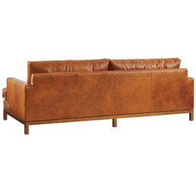Horizon Caramel Leather Upholstered 88" Sofa
