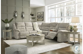 Family Den Pewter Chenille 3 Piece Power Reclining Sectional