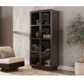 Rogers Dark Brown 2 Glass Door Display Cabinet