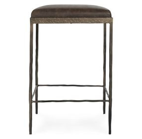 Bose Cocoa Brown Leather Upholstered Counter Height Stool