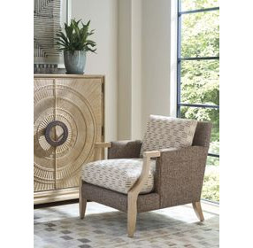 Treadwell Brown Upholstered Accent Chair with Nailhead Trim by Barclay Butera