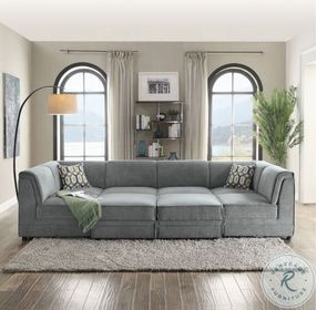 Bois Gray Velvet Modular Sectional