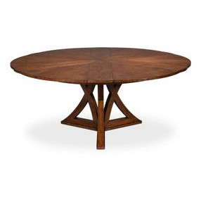 Casual Jupe Dark Walnut 86" Extendable Round Dining Table
