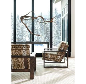 Thaynes Beige and Brown Upholstered Accent Chair by Barclay Butera
