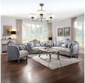 Ariadne Platinum 65" Loveseat with Pillows