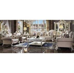 Picardy Beige Oversized 110" Sofa with Nailhead Trim