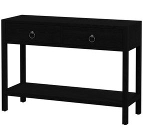 Lark Black 44" Rectangular 2 Drawer Console Table