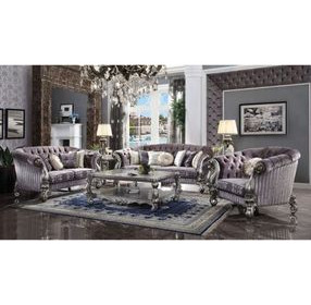 Versailles Brown Upholstered Accent Chair with Pillows and Nailhead Trim