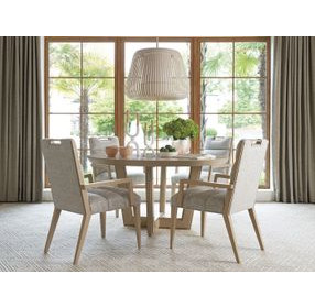 Sunset Key Aiden Channeled Beige Upholstered Arm Chair